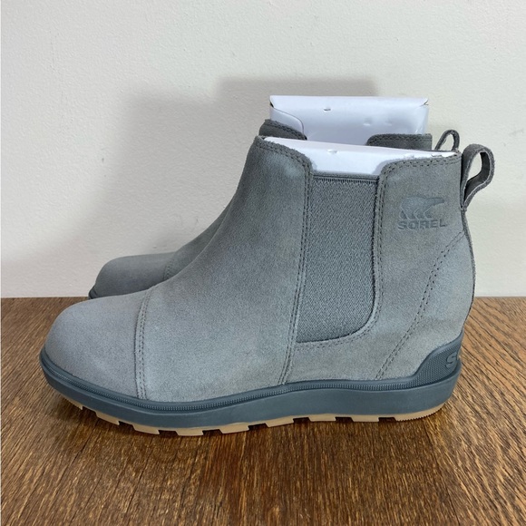 NEW Sorel Evie ll Waterproof Suede Chelsea Boot Women’s Size 7.5 Quarry/Grill - Picture 2 of 10
